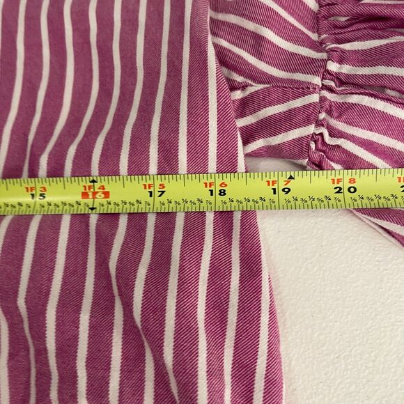 Beach Lunch Lounge Blouse Women's Small Purple Button Up Ruffle Collared Top - Picture 8 of 9